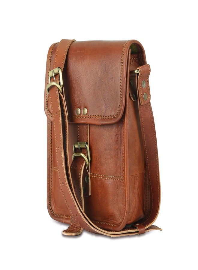 ZXC Genuine Leather Antique Sling Bag For Men & Women Size- 9 x 7 Inches - Image 1